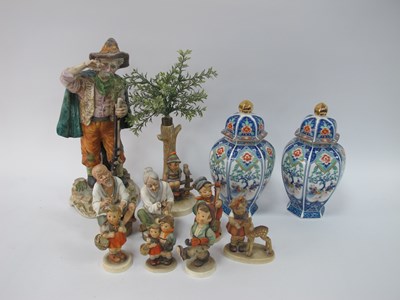 Lot 1273 - Goebel Figurines, pair of Chinese Style vases,...