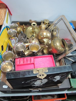 Lot 1008 - Brass Chamber Candlestick, Indian brassware,...