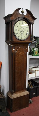 Lot 1526 - XVIII Century Oak White Dial Eight Day...
