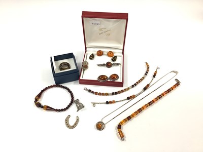 Lot 198 - A Collection of Amber Coloured "925" and other...