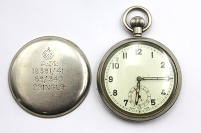 Lot 586 - WWII RAF Air Ministry Pocket Watch, Crown over...
