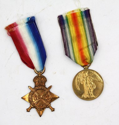 Lot 606 - WWI York & Lancaster Regiment Medal Duo, 1914 -...