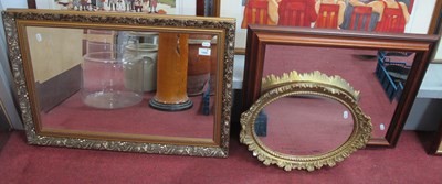Lot 1494 - Gilt Rectangular Gilt Mirror, with bevelled...