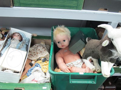 Lot 1077 - Vintage Toys and Dolls, including large boxed...