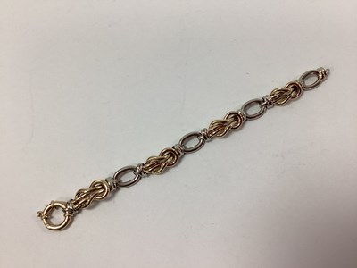 Lot 162 - A 9ct Gold Two Colour Gold Hollow Fancy Link...