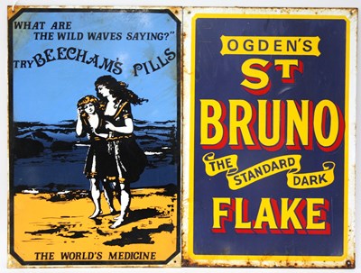 Lot 1328 - A Pair of Late XX Century Vintage Tin Adverts,...