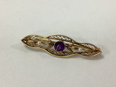 Lot 98 - An Edwardian Style Amethyst and Seed Pearl...