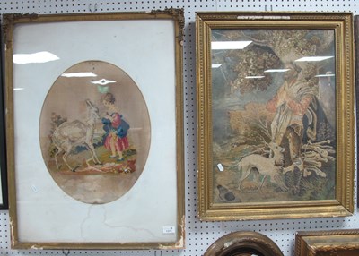 Lot 1375 - XIX Century Wool and Needlework Pictures of...