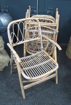 Lot 1451 - A Set of Four Bamboo Folding Patio Chairs (4).