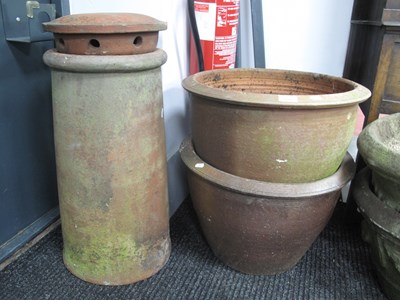 Lot 1430 - A Pair of Terracotta Planters, 37cm tall and a...