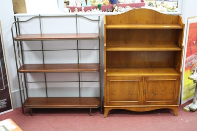 Lot 1515 - Yew Wood Waterfall Bookcase, 85cm wide, with...