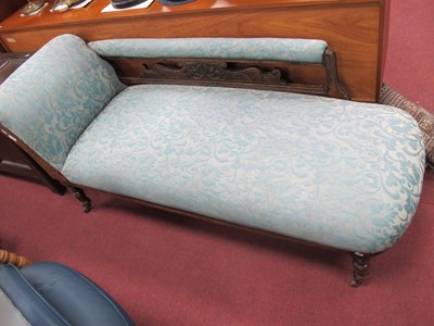 Lot 1587 - Edwardian Beech Framed Chaise Lounge ,with...