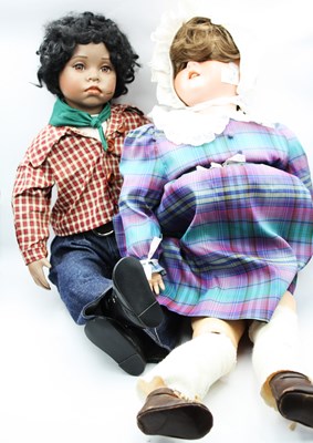 Lot 1347 - Two Large Vintage Bisque Head Dolls, including...