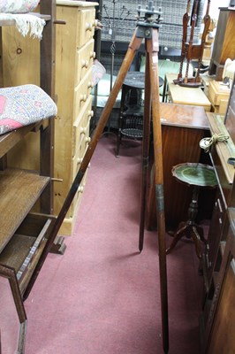 Lot 1536 - A Vintage Heavy-duty Surveyor’s Wooden Tripod,...