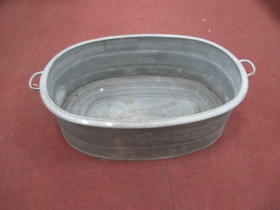 Lot 1419 - Calvanised Bath Tub of Oval Form, 104cm wide...