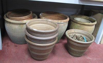 Lot 1435 - Ten Various Planters, often terracota, the...