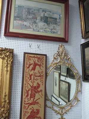 Lot 1380 - Peerart Oval Wall Mirror, hunting scene...