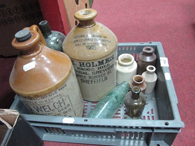 Lot 1053 - Two Early XX Century Soneware Beer Flagons: G....