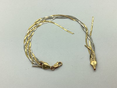 Lot 113 - A Modern 9ct Yellow and White Gold Smooth Link...