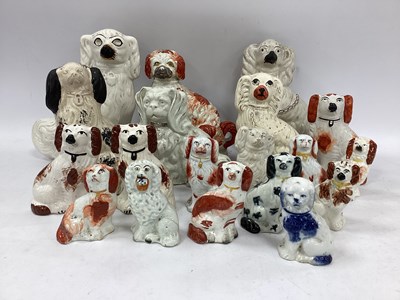 Lot 1161 - XIX Century Staffordshire Dogs, approx 19...