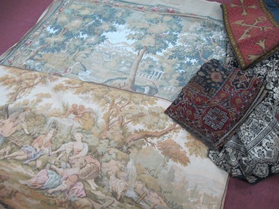 Lot 1272 - Two Belgian Style Tapestries, rugs, elongated...
