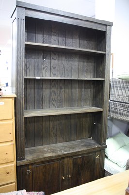 Lot 1539 - Dark Stained Bookcase, with five adjustable...