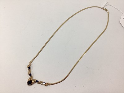 Lot 172 - A Decorative Modern Necklace, teardrop set to...