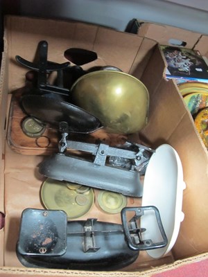 Lot 1054 - Three Vintage Cast Metal Kitchen Scales,...