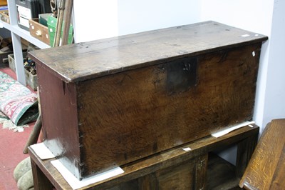 Lot 1524 - XVIII Century Oak Blanket Chest, with iron...