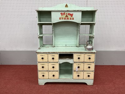 Lot 884 - A Mid 1930's Triang 3126 Wooden Stores with...