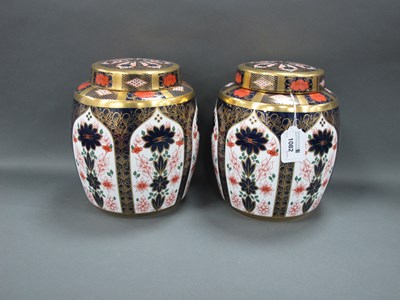 Lot 1082 - A Pair of Royal Crown Derby Porcelain Ginger...
