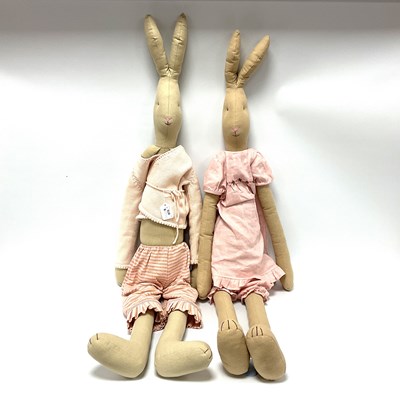 Lot 875 - Two Maileg XL Size Rabbits, (Brother and...