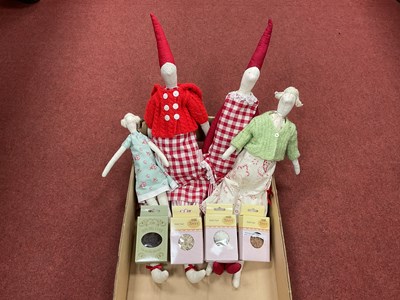 Lot 850 - Four Tilda / Tilda Style Dolls, two with...