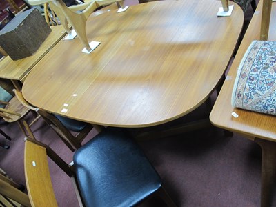 Lot 1569 - Slender Teak Drop-Leaf Dining Table, both drop...