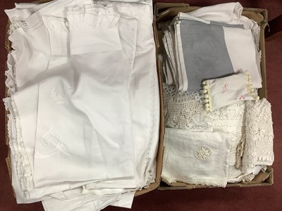 Lot 1360M - Bed and Table Linen, including embroidered,...