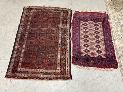 Lot 1546 - Middle Eastern Wool Tasselled Rug, with 23...