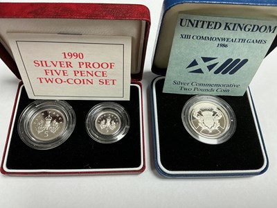 Lot 568 - Three Royal Mint Silver Proof Coins, includes...