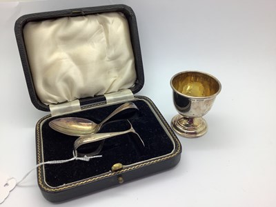Lot 26 - A Baby's Cased Hallmarked Silver Pusher and...