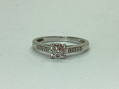 Lot 59 - A Modern Diamond Set Ring, illusion set,...