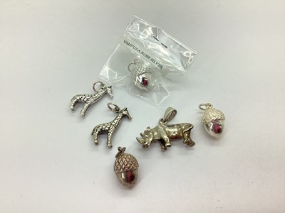 Lot 114 - Six Assorted "925" Charms/Pendants, consisting...