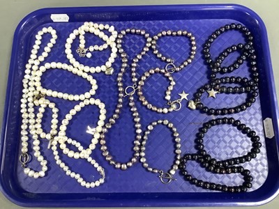 Lot 153 - A Collection of Pearl Bead Bracelets and...
