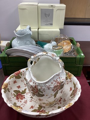Lot 1166 - Furnivals 'Floral' Wash Jug & Bowl, ceramics,...