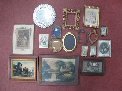 Lot 1411 - Shell Framed Dressing Table Mirror, prints,...