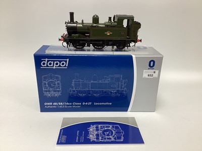 Lot 932 - A Boxed Dapol 'O' Gauge 14xx 0-4-2 Tank Engine,...