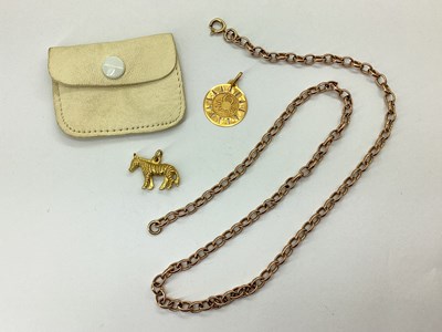Lot 100 - A Rose Colour Belcher Link Chain, together...