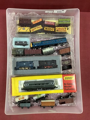Lot 835 - Three N gauge British diesels: a boxed...