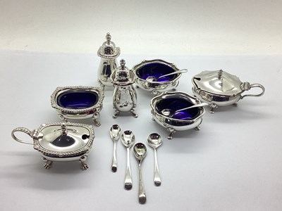 Lot 51 - A Hallmarked Silver Three Piece Cruet Set,...