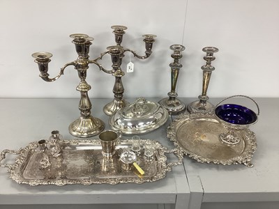 Lot 230 - A XIX Century Plated Salver, within decorative...