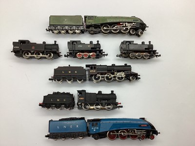 Lot 875 - Seven N gauge locomotives: two Minitrix A4...