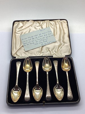 Lot 18 - A Set of Six Hallmarked Silver Initialled...